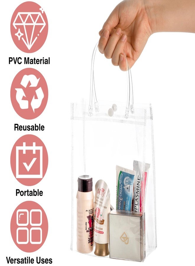 Youeon 40 Pcs Clear PVC Gift Bags with Handles 9x6.7x2.7 Inch, Reusable PVC Gift Wrap Bags, Clear Tote Bag, Shopping Bags for Merchandise, Retail, Boutique, Party Favors, Wedding, Birthday - Image 4